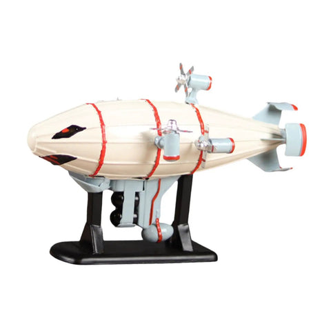 Airship Diecast Model With Stand For Home Office And Cafe Decor Iron Dope Vintage Ship Statue White Display Figure For Shelf TV Cabinet And Desk Accent Realistic Craftsmanship Great Gift For Kids And Collectors