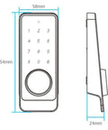 Top Tier Smart Door Lock With Waterproof Keypad And App Remote Access dimensions diagram showing keypad layout and size.