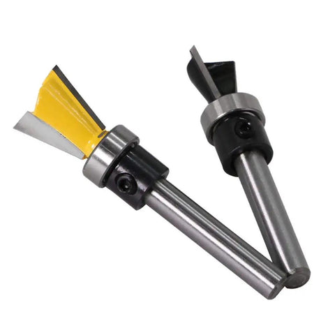 Two Pack Dovetail Router Bits 1 Quarter Inch Shank With Bearing For Woodworking Cutter Set Pro Grade Durable Hard Alloy For Smooth Clean Dovetails And Precise Joinery Perfect For Cabinetry And Drawer Projects