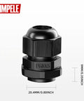 100 Pack Waterproof Cable Glands For 6-12mm Cables, PG13.5 Nylon Glands With Gaskets, IP68 Rated, Adjustable Tightening, Outdoor And Indoor Use, Black, PG13.5 gland with 20.4mm size