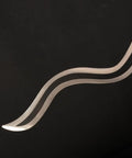 Curved blade of Cosplay Ready Iguro Obanai Demon Slayer Katana Sword Handcrafted Stainless Steel Prop with wavy edge detail
