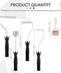 Image of Pro Fiberglass Roller Set With Detail Brushes To Crush Air Bubbles Fast And Top Shelf Resin Laminating Kit for Boat Fixing, showing four rollers and one brush.