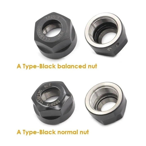 One Pc Er20a Collet Clamping Nut Built Tough For Smooth As Silk High Speed Milling And Cnc Engraving Tools With Balanced Black Finish.
