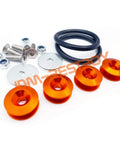 Orange Quick Release Fasteners Kit For Cars With 6061 T6 Aluminum Construction And Powder Coated Finish For Front Bumpers