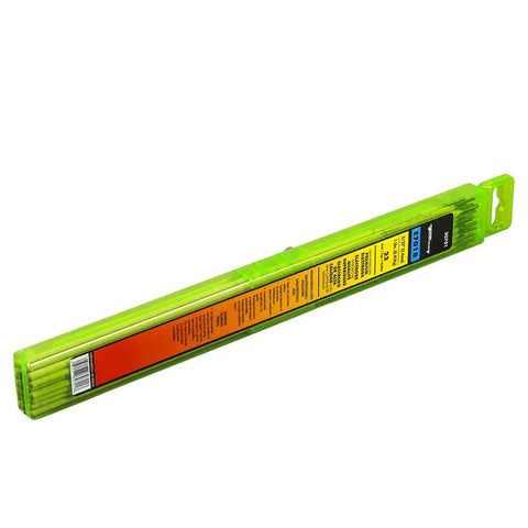 E7018 3/32 Inch Welding Rod 1 Pound in green packaging shown horizontally for low hydrogen electrode welding applications.