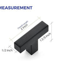 30 Pack Matte Black Square Cabinet Knobs And Pulls 2 Inch Square Bar Handles with measurements