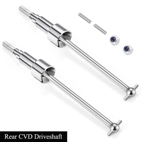 High Speed 1 By 18 RC Front And Rear CVD Driveshaft Dogbone Axle Shafts 4 Piece Upgrade For HBX 18859 18858 18868 Off Road Car Truck Beefed Up CNC Machined Metal Install Easy Front And Rear Set rear CVD driveshaft set