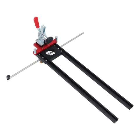 Dead On Accuracy Drawer Punch Locator And Drilling Positioner For Woodworking Projects with aluminum alloy frame, adjustable template and guide.