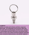 Rugged Stainless Steel Indexing Plunger With Smooth Grip Ring Handle And Retractable Pin for machine alignment.
