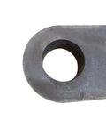 Close-up of 1 Pair Blank 418 Quick Attachments For Loader Mounts With 4 Wear Ears, CNC-cut steel, showing precision-machined hole.