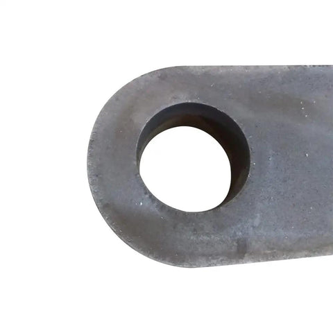 Close-up of 1 Pair Blank 418 Quick Attachments For Loader Mounts With 4 Wear Ears, CNC-cut steel, showing precision-machined hole.
