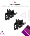 Self Closing Gate Hinge For Aluminum Gate With Heavy Duty Enclosed Spring Powder Coated Stainless Steel Horizontal Adjustable Black 2 Sided Gate Attachment Pair Advantage Industries