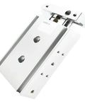 Heavy Duty Pneumatic Actuator Featuring Adjustable 10 To 75 Millimeter Stroke showing aluminum body with bolt fit base, designed for seamless motion.