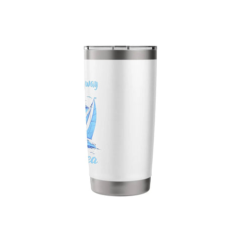 Road Trip Vibes Stainless Steel Insulated Tumbler With Open Highway Car And Open Sea Sail Design, double-wall construction