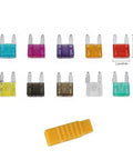 120 Pcs Mini Car Blade Fuses Kit For Cars Vans Bikes Trucks Boats And SUVs 2A To 35A Auto Fuse Assortment shown with color-coded fuses