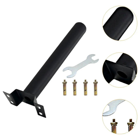Beefy Solar Street Light Extension Mounting Arm For Outdoor Poles, Waterproof Yard Bracket, Heavy Duty Iron Pole Mount For Fence And Lighting, Black Finish, Easy Install And Durable For Long Lasting Illumination