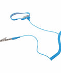 Anti Static Wrist Strap ESD Grounding Bracelet with conductive fiber band and copper clip for electronics repair in blue.
