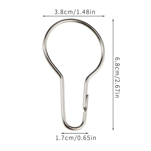 Smooth Glide Curtain Ring Set 60pcs With Hooks And Buckles For Rods Home Bathroom Shower Curtain Support Easy Open Close Durable Zinc Alloy