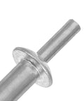 Close-up of aluminum round head from Knock Type Expansion Rivet Kit 130 Pcs M5 Aluminum Core Pop Blind Rivets Set