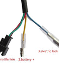 Wiring diagram for 12V To 99V Electric Scooter Thumb Throttle Accelerator with three labeled wires for connection.