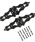 Heavy Duty 8 Inch Strap Hinges Decorative And Traditional Style For Wood Gates Sheds And Barn Doors Zinc Plated Black Finish Includes 5/16 Inch By 2 Inch Lag Screws Powder Coated Removable Pin And Tight Hinge Tolerance To Prevent Sagging