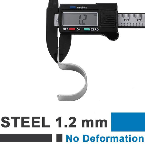 Thickness measurement of 304 Stainless Steel Conduit Pipe Clamps Mounting Brackets One-Hole P-Type Clips showing 1.2 mm