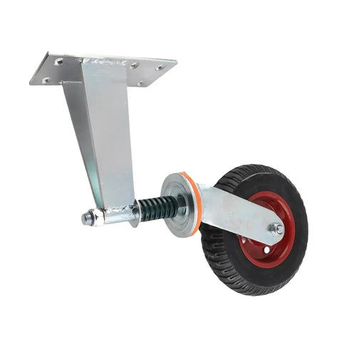 Heavy Duty Red Rubber Gate Caster Wheel Featuring Bounce Back Shock Spring And 600 Pound Load Rating For Seamless Universal Fence Glide System that is sturdy and well-designed.