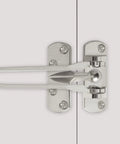 Swing Bar Door Lock For Front And Interior Doors Heavy Duty Brushed Metal Security Latch installed on a white door