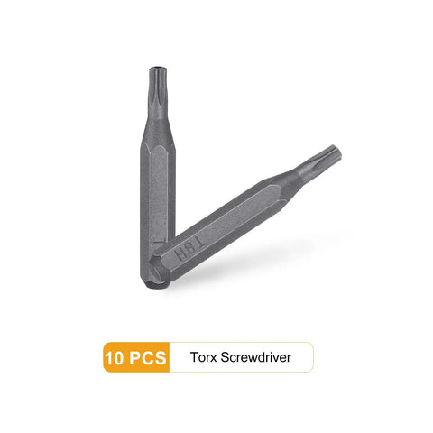 10 Piece Torx Bit Set T8H Magnetic 6 Point Star Heads With Five Thirty Two Inch Hex Shank 28mm Length S2 Steel For Electric And Manual Screwdrivers Pro Grade Precision Repair