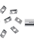 Accusize APKT160408-LH carbide inserts for aluminum machining, 10 pcs, silver with center holes