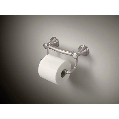 Traditional Toilet Paper Holder With Assist Bar For Seniors ADA Compliant Stainless Steel Grab Bar Heavy Duty 300 Lb Capacity