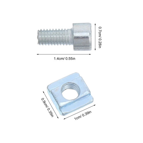 M5 Slotted T Nut Slide Nuts Set For T Track Fastening with dimensions and specifications displayed.