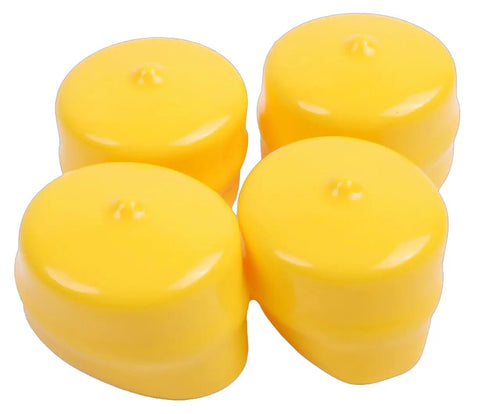 Four Pack Yellow Axle Cap Bearing Cover M143338 For John Deere Lawn Mowers And Tractors, set of four caps