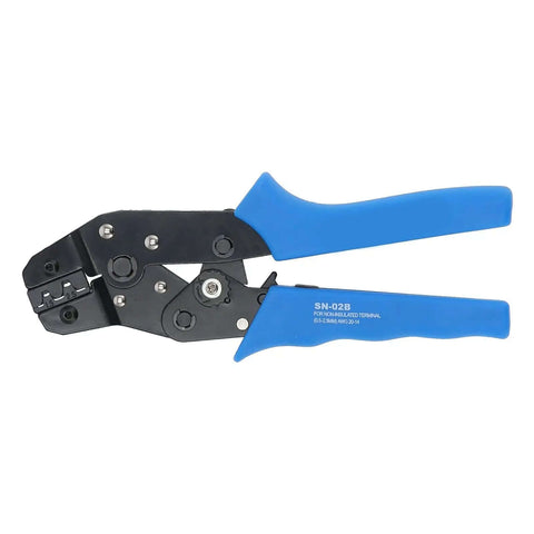 Ratcheting Wire Crimping Tool With High Precision Terminal Crimper, blue ergonomic handles, alloy steel, multifunction use