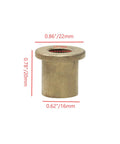 6 Pack Flange Bearing Sleeve Brass 22mm OD 9mm ID 20mm Length Heavy Duty For Electrical Gear Home Equipment Printing Presses And Machine Tools Durable Industrial Bearing Sleeve, brass sleeve with measurements