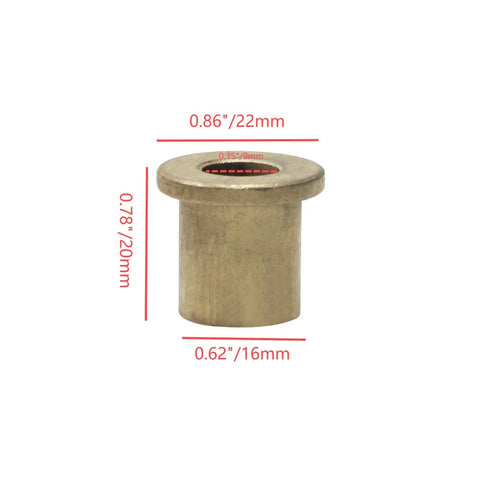 6 Pack Flange Bearing Sleeve Brass 22mm OD 9mm ID 20mm Length Heavy Duty For Electrical Gear Home Equipment Printing Presses And Machine Tools Durable Industrial Bearing Sleeve, brass sleeve with measurements