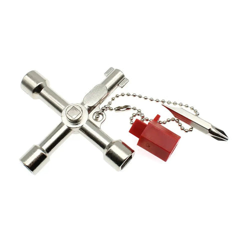 4 Way Cross Water Meter Key Zinc Alloy Multifunction Key For Universal Control Cabinets And Electrical Panels Built To Last