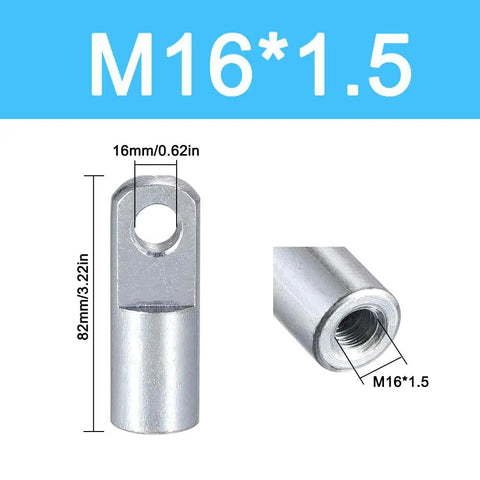 4 Pack Air Cylinder Rod Clevis End Female M16x1.5 Thread 82mm Length I Type Connector For Pneumatic Systems Industrial Machinery Durable Heavy Duty Quick Connect Replacement Part, silver steel