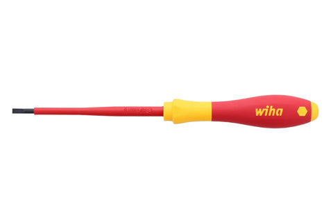 Insulated SoftFinish Slotted Screwdriver 3.5mm X 100mm With Red Handle Pro-Grade Build Electrician's Go-To Tool