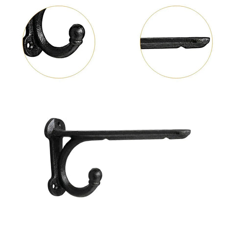 Decorative Shelf Bracket For Wall Mounted Shelving, Built Tough Heavy Duty Metal Shelf Support in black iron