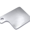 HASkulle universal inspection tag plate, chrome metal, rounded corners, single mounting hole