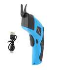 Cordless Electric Scissors For Fabric Leather Cardboard Compact Lightweight Handheld Cutter With Precise Thread Tracing Jam Free Cutting Ergonomic Craft Tool For DIY Sewing And Home Projects blue with USB cable