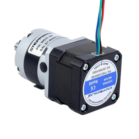 NEMA 17 stepper motor with planetary gearbox, high torque, low noise, ideal for CNC, 3D printers, and robotics by StepperOnline