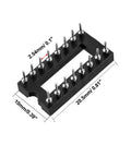 DIP IC Socket Adaptor 2.54mm Pitch With 7.6mm Row Spacing, Double Row 16 Round Pins, Soldering Ready, 10 Pack For PCB Prototyping And IC Repair