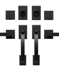 Double Door Lock Set With Deadbolt Entry Door Lockset Single Cylinder Circle Handle Lower Half Grip Black Finish Easy Install