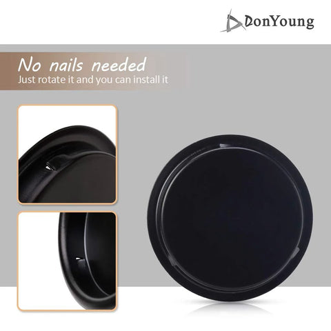 Six Pack Black Snap-In Closet Door Finger Pulls 2-1/8 Inch No Nails Needed Easy Install For Pocket Doors Sliding Bi-Pass Cabinets