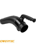 4 Inch Dust Collection Bench Nozzle With Quick Change Handle in black, designed for 4 inch hose fittings, shown on white background.