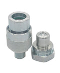 KZE-B-03 hydraulic quick-connect coupling set, 3/8'' NPT, 10,000 PSI, two metal adapters.