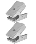 2 Piece Sawhorse Brackets And Display Stand Kit For Woodworking Clamps, Heavy Duty Metal Workshop Stands, No Sweat Setup And Built Like A Tank, Solid Bench Holders That Crush Every Build shown in a side angle view.