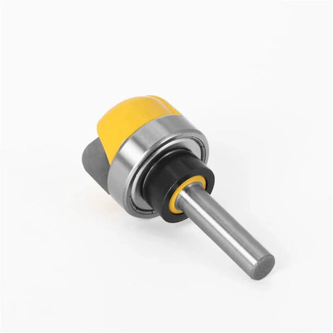 Heavy Hitter One Point One Eight Inch Bowl And Tray Router Bit equipped with six millimeter or eight millimeter shank, close-up view.